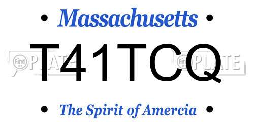 T41TCQ Massachusetts License Plate