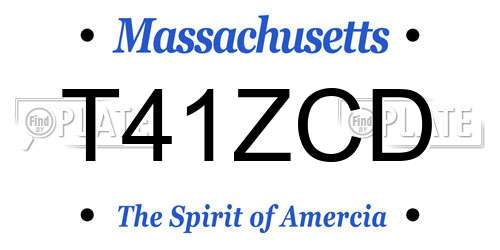 T41ZCD Massachusetts License Plate