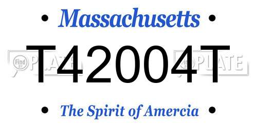 T42004T Massachusetts License Plate