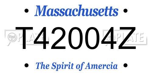 T42004Z Massachusetts License Plate