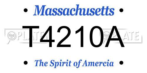 T4210A Massachusetts License Plate
