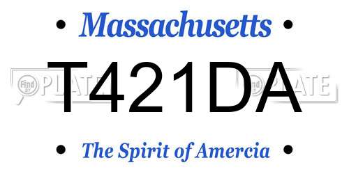 T421DA Massachusetts License Plate