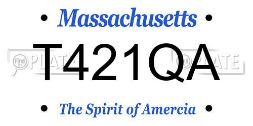 T421QA Massachusetts License Plate
