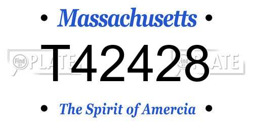 T42428 Massachusetts License Plate