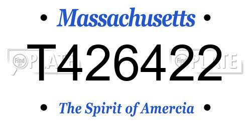 T426422 Massachusetts License Plate