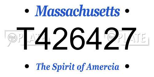 T426427 Massachusetts License Plate