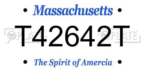 T42642T Massachusetts License Plate