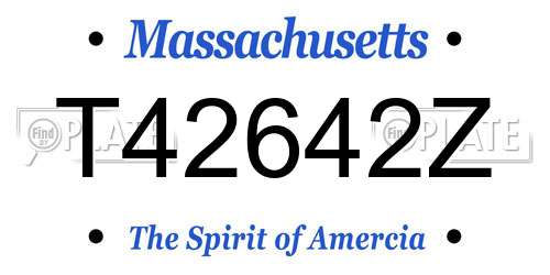 T42642Z Massachusetts License Plate