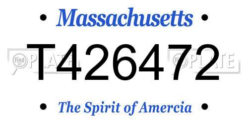T426472 Massachusetts License Plate