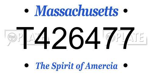 T426477 Massachusetts License Plate