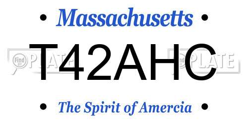 T42AHC Massachusetts License Plate