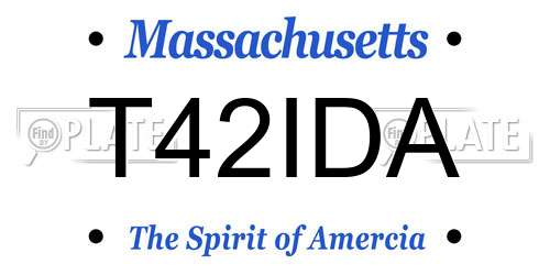 T42IDA Massachusetts License Plate