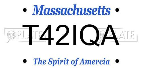 T42IQA Massachusetts License Plate