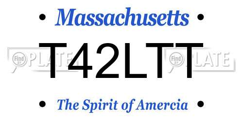 T42LTT Massachusetts License Plate