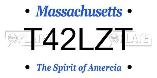 T42LZT Massachusetts License Plate