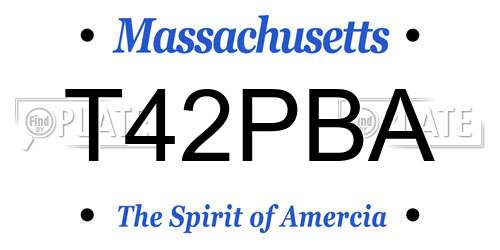 T42PBA Massachusetts License Plate