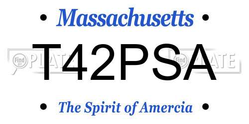 T42PSA Massachusetts License Plate