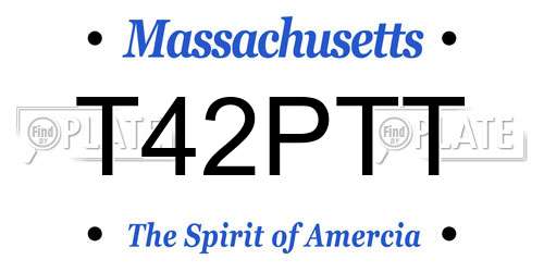 T42PTT Massachusetts License Plate