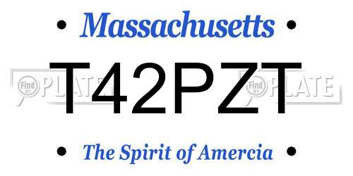 T42PZT Massachusetts License Plate