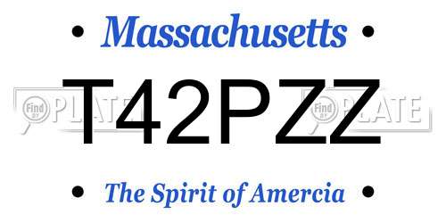 T42PZZ Massachusetts License Plate