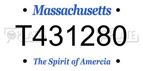 T431280 Massachusetts License Plate