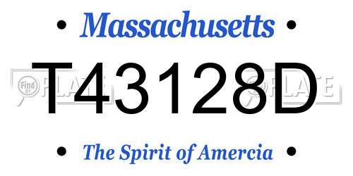 T43128D Massachusetts License Plate