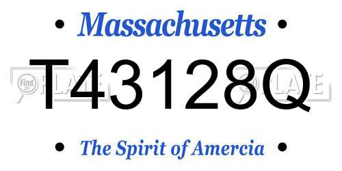 T43128Q Massachusetts License Plate