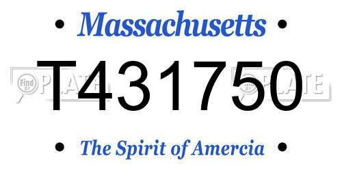 T431750 Massachusetts License Plate