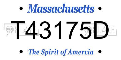 T43175D Massachusetts License Plate