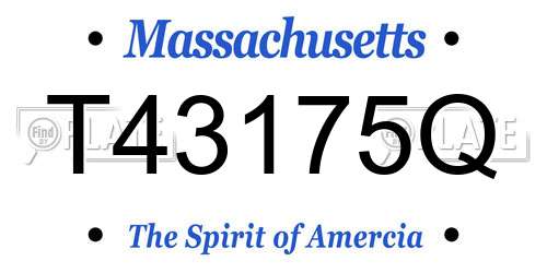 T43175Q Massachusetts License Plate