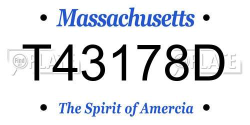 T43178D Massachusetts License Plate