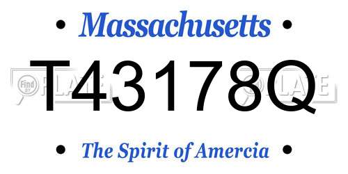 T43178Q Massachusetts License Plate