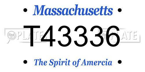 T43336 Massachusetts License Plate