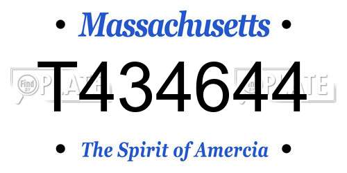 T434644 Massachusetts License Plate