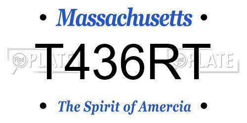 T436RT Massachusetts License Plate
