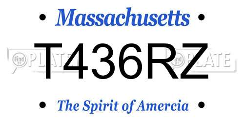 T436RZ Massachusetts License Plate