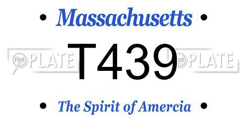 T439 Massachusetts License Plate