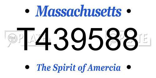 T439588 Massachusetts License Plate