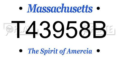 T43958B Massachusetts License Plate