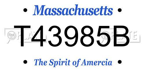 T43985B Massachusetts License Plate