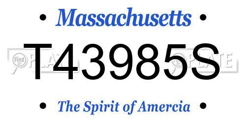 T43985S Massachusetts License Plate