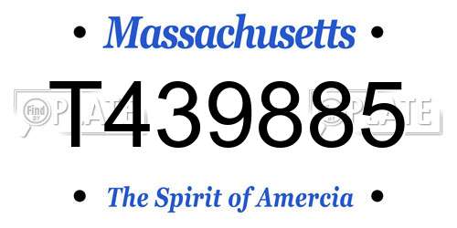 T439885 Massachusetts License Plate