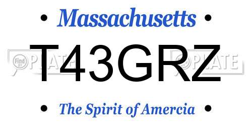 T43GRZ Massachusetts License Plate