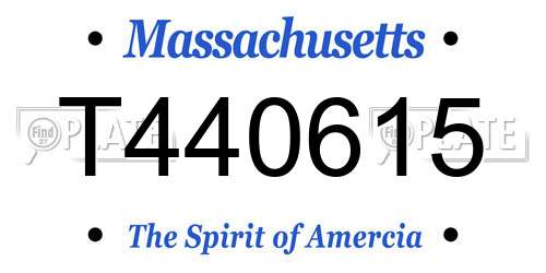 T440615 Massachusetts License Plate