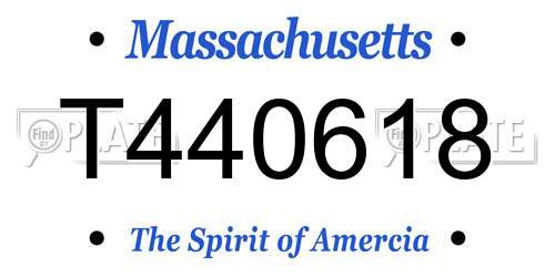 T440618 Massachusetts License Plate