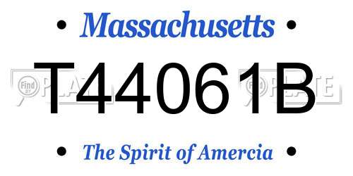 T44061B Massachusetts License Plate