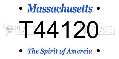 T44120 Massachusetts License Plate