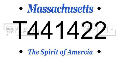 T441422 Massachusetts License Plate