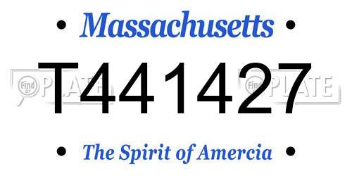 T441427 Massachusetts License Plate