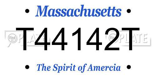 T44142T Massachusetts License Plate